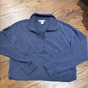 Athleta Dark Navy Quarter-Zip Pullover